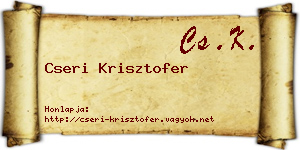 Cseri Krisztofer névjegykártya