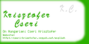 krisztofer cseri business card